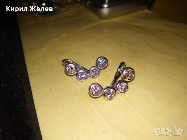 ИЗЯЩНИ СРЕБЪРНИ СКЪПОЦЕННИ АРТ ОБЕЦИ РОДИРАНО СРЕБРО 925 с ЮВЕЛИРНО ФАСЕТИРАН ИСКРЯЩ АМЕТИСТ 35020, снимка 5 - Обеци - 39547590