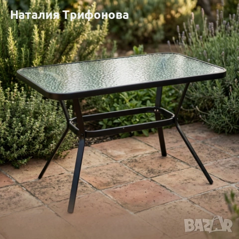 Елегантна правоъгълна маса – стъклен плот, модерен и устойчив дизайн, снимка 7 - Маси - 54320159