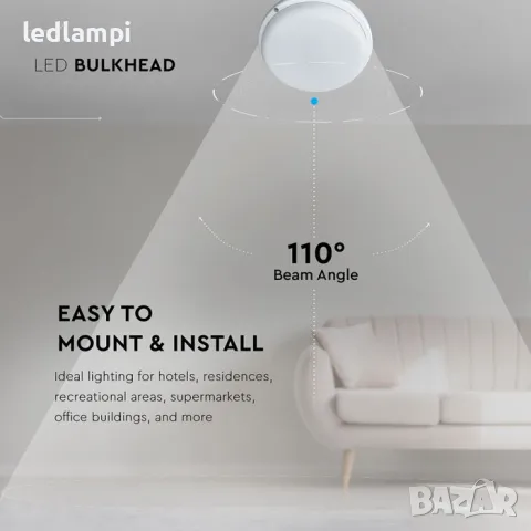 LED Плафониера 12W Кръг IP54, снимка 5 - Лампи за таван - 49377393