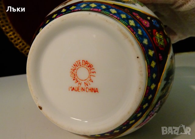 Китайска ваза,ръчно декорирана,злато. , снимка 11 - Вази - 37274764