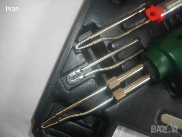 ПОЧТИ НОВ 180 ВАТА ЕЛЕКТРИЧЕСКИ ПОЯЛНИК ГОЛЯМ ОРИГИНАЛЕН НЕМСКИ PARKSIDE ПЪЛЕН КОМПЛЕКТ 2003г GERMAN, снимка 7 - Поялници и запояване - 49296792