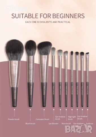 Комплект от 10 броя професионални четки за грим MAANGE, снимка 11 - Други - 52831081