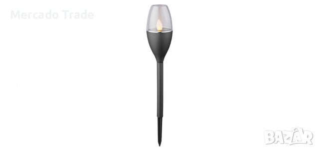 Комплект LED соларна лампа свещ, Черна, 4бр.