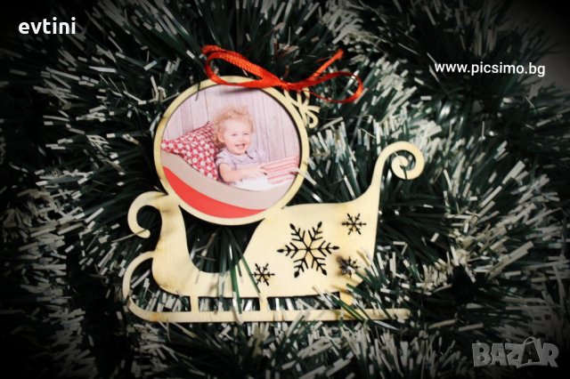 Коледна украса за елха с Ваша снимка, снимка 1 - Декорация за дома - 30925850