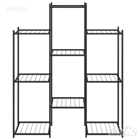vidaXL Стойка за цветя, 83x25x100 см, черна, желязо, снимка 3 - Саксии и кашпи - 56147157