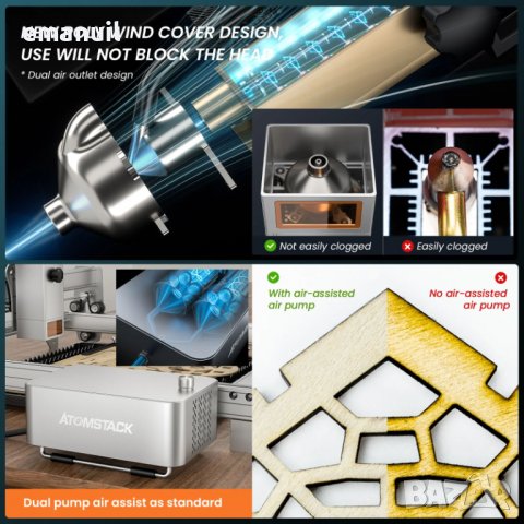 ATOMSTACK X30 33-36W CNC лазер лазерно гравиране рязане метал, снимка 6 - Принтери, копири, скенери - 31267077