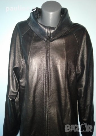 Манто тип пелерина от естествена кожа "Vera Pelle" Italy / голям размер , снимка 3 - Палта, манта - 30440356