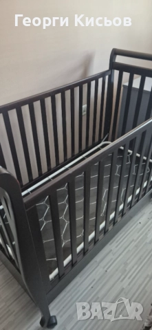 Кошара - дървена, масив, венге, 120/60 много запазена, снимка 4 - Бебешки легла и матраци - 52311424