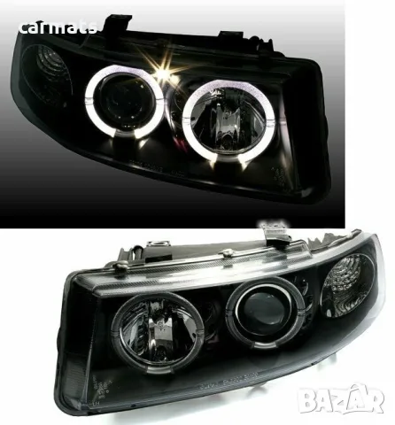 Кристални фарове ANGEL EYES за Seat Toledo (1999-2004) - черни