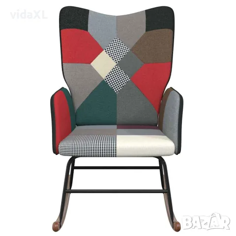 vidaXL Люлеещ стол, пачуърк, плат, снимка 2 - Столове - 56146880