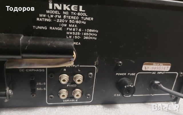 Inkel TK-600L FM Stereo radio tuner , снимка 14 - Декове - 52508627