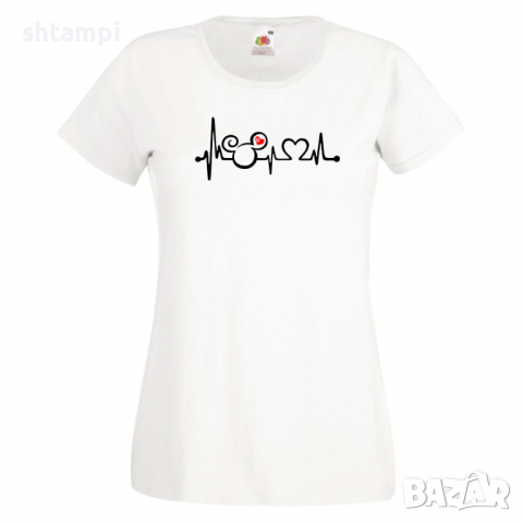 Дамска тениска Mickey Love Heartbeat 1 Мини Маус,Микки Маус.Подарък,Изненада,, снимка 10 - Тениски - 36526325