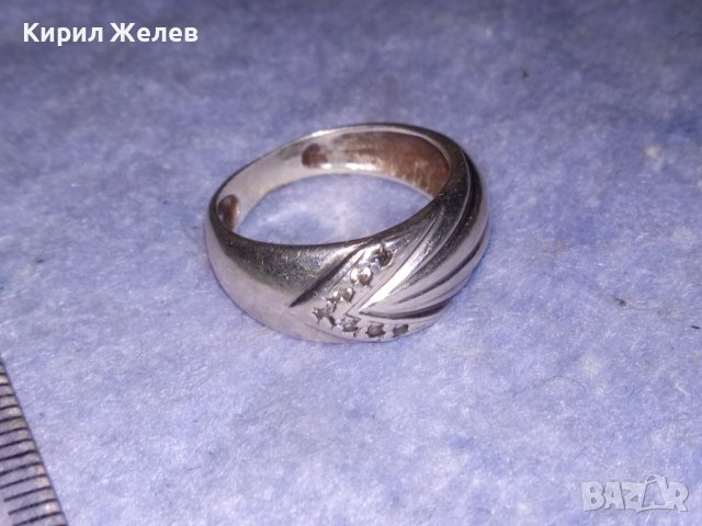 СКЪПОЦЕНЕН РЕТРО СРЕБЪРЕН ПРЪСТЕН ВИСОКА ПРОБА СРЕБРО ИНКРУСТИРАН сЮВЕЛИРНО ФАСЕТИРАНИ ЦИРКОНИ 34828, снимка 9 - Антикварни и старинни предмети - 40488082