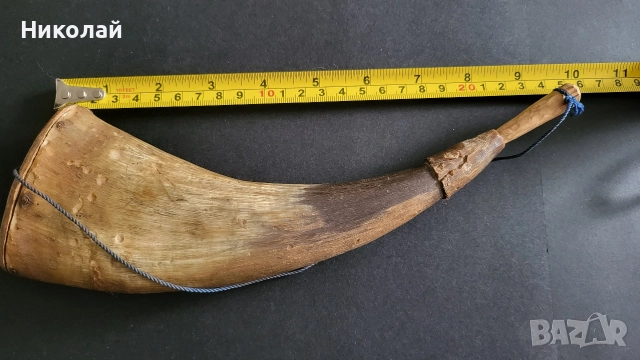 Стара барутница, барутник от Рог , снимка 5 - Антикварни и старинни предмети - 52641825