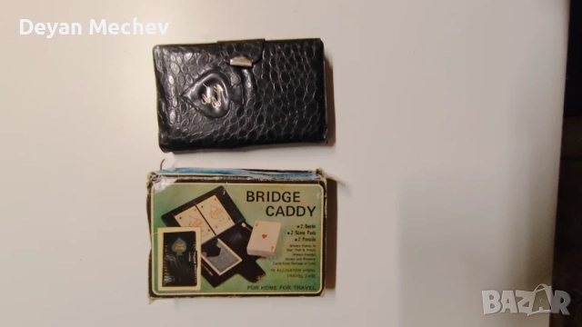 Ретро комплект за карти Bridge Caddy (Пълен луксозен лот за Бридж) с кутия