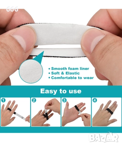 Комплект от 8 ленти за пръсти, черни, за многократна употреба, снимка 4 - Други стоки за дома - 52998954