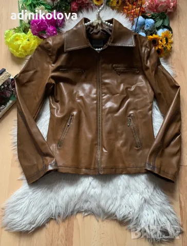 Ново кафяво кожено яке, снимка 1