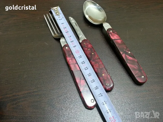Български прибори Петко Денев сгъваеми вилица и лъжица , снимка 3 - Антикварни и старинни предмети - 46802110