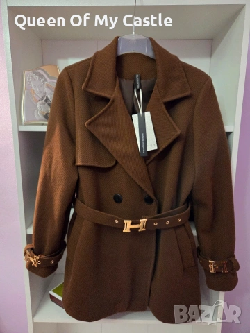 Разкошно кафяво палто, снимка 2 - Палта, манта - 53905088