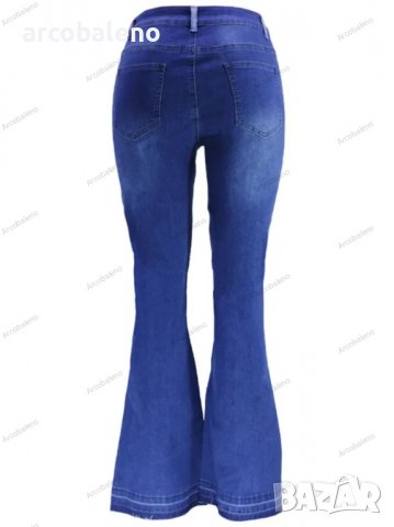 Дамски двуцветни улични изпрани клоширани дънки, 3цвята , снимка 16 - Дънки - 39745756