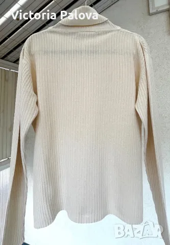 Копринена блуза/ поло светъл беж, снимка 10 - Блузи с дълъг ръкав и пуловери - 49327676