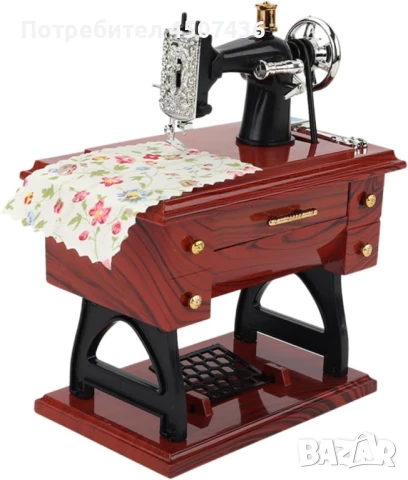 Винтидж музикалнa кутя - Шевна машина с ръчна манивела , снимка 6 - Декорация за дома - 50840104
