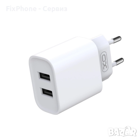 Зарядно устройство комплект XO CE02C 2x USB 2,1A + Micro USB кабел, Бяло , снимка 3 - Оригинални зарядни - 52575104
