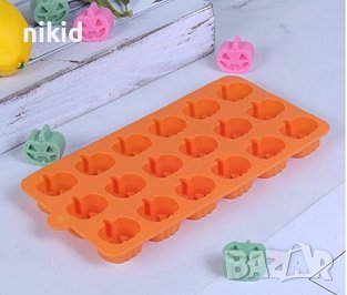 18 бр тиква тикви Хелоуин Halloween силиконов молд форма бонбони гипс шоколад фондан , снимка 3 - Форми - 38235710