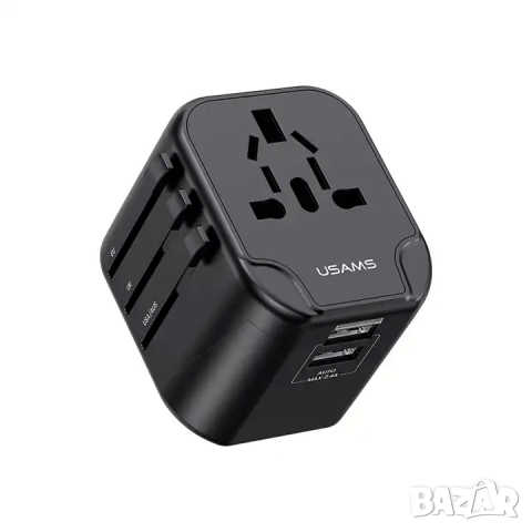 Универсален захранващ адаптер за пътуване US-CC173 T55 черен, снимка 5 - Оригинални зарядни - 44513754