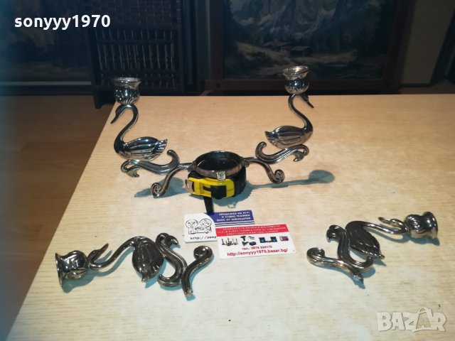 лебеди 4бр свещник от англия 0811202035, снимка 6 - Колекции - 30719437