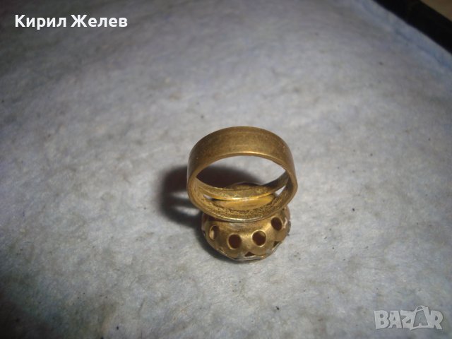 СТАРИНЕН МЕСИНГОВ РЪЧНО МАЙСТОРСКИ ИЗРАБОТЕН ПРЪСТЕН от ДИНАР РЯДЪК за КОЛЕКЦИЯ 26724, снимка 9 - Антикварни и старинни предмети - 36771603