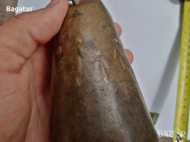 Стар бронзов чан ,голям,тюмбелек,хлопка,звънец,, снимка 7 - Антикварни и старинни предмети - 54204840