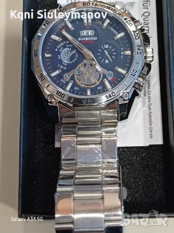 ПРОДАВАМ ЧИСТО НОВ ЛУКСОЗЕН ВОДОУСТОЙЧИВ МЪЖКИ РЪЧЕН ЧАСОВНИК СЪС СВЕТЕЩ ГОЛЯМ ЦИФЕРБЛАТ. , снимка 5 - Мъжки - 52066772