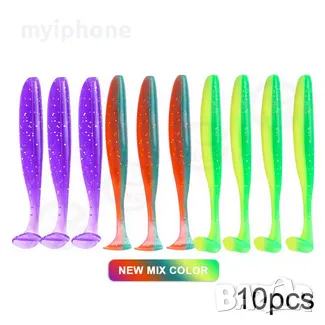 QXO 10 бр./Партида Меки примамки Силиконова стръв 7 см 2 г  за риболов , снимка 6 - Стръв и захранки - 48495701