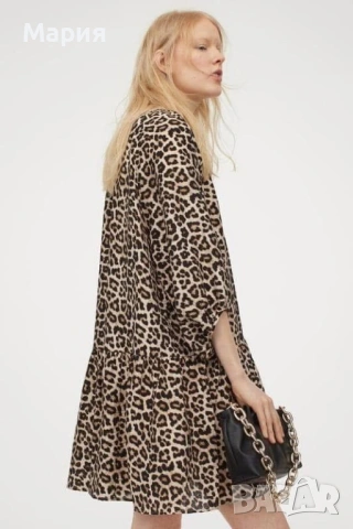 Рокля H&M леопардов принт, снимка 3 - Рокли - 53309179