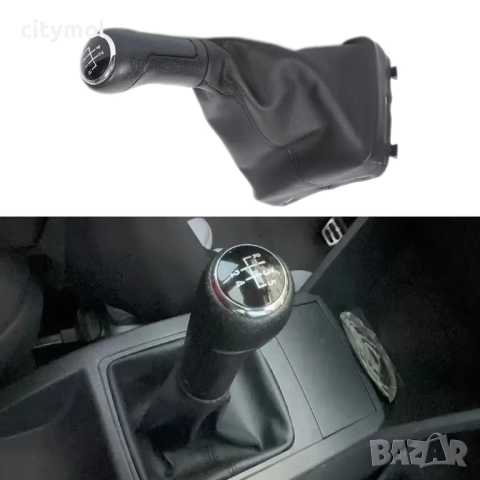 Кожен маншон с топка за скоростен лост VW Polo 9N (2001-2009) 5 скорости, снимка 4 - Аксесоари и консумативи - 52136298