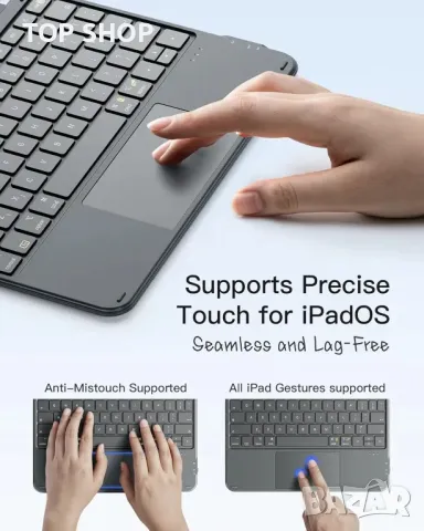 Калъф с клавиатура Inateck iPad 10th Gen 2022 10,9 инча, iPad Air 6 2024 11 инча/Air 5/4 Gen, снимка 7 - Таблети - 49522736