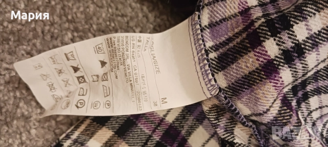 Мъжка спортна риза Benetton р-M, снимка 4 - Спортни дрехи, екипи - 52525858