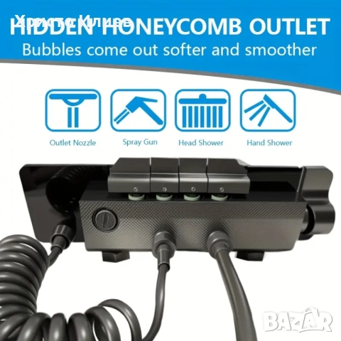 Луксозна Душ система с термостатен смесител 4 функции бутони функция дъжд, снимка 8 - Смесители - 51575813