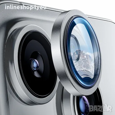 Стъклени Рингове за Камера за Apple iPhone 16 / Pro / Plus / Max, снимка 6 - Резервни части за телефони - 47375929