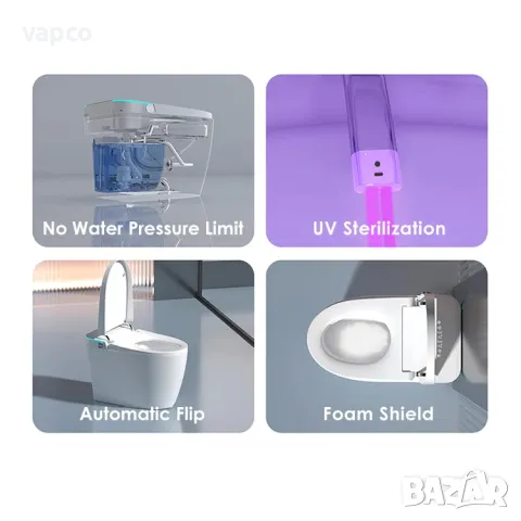 Мултифункционална смарт тоалетна с биде, подгрев, сушене, масаж, снимка 5 - Други - 47427216