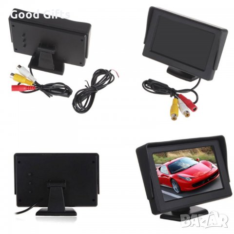ДИСПЛЕЙ ЗА КАМЕРА ЗА ЗАДНО ВИЖДАНЕ С 4.3 TFT СЪС СТОЙКА