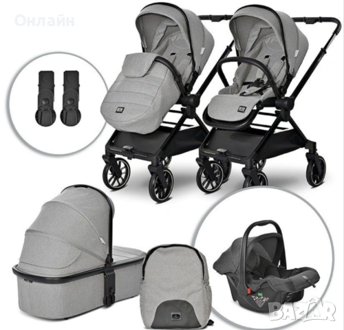 Бебешка количка с реверсивна дръжка 3 в 1 Lorelli - Reya 