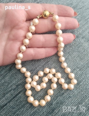 Два различни броя / Винтидж / Колие / Огърлица от натурални перли със златиста закопчалка, снимка 5 - Колиета, медальони, синджири - 42863043