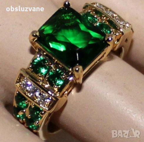 Дамски пръстен злато с изумруди 💥, снимка 1