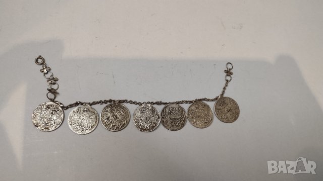 Сребърна гривна с монети, снимка 9 - Гривни - 29797916