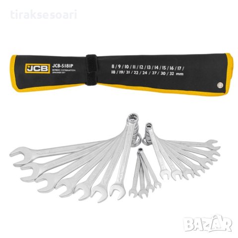 Made in Germany! Комплект звездогаечни ключове JCB 18 бр, 8-32 мм , снимка 2 - Други инструменти - 42683523