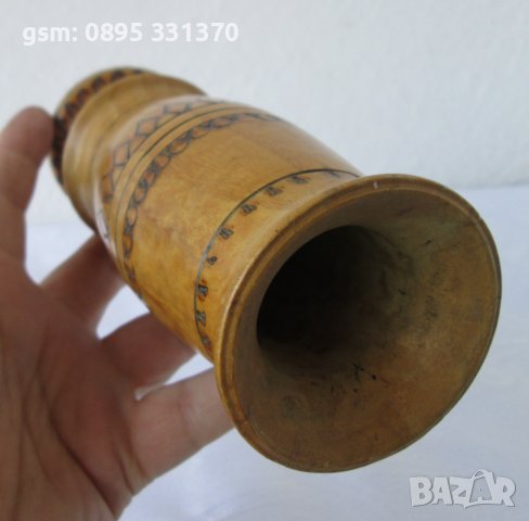 Дървена ваза  стара, снимка 3 - Други - 40211725