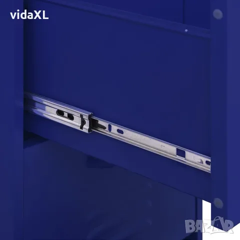 vidaXL Шкаф за съхранение, нейви син, 42,5x35x101,5 см, стомана, снимка 9 - Шкафове - 56147072