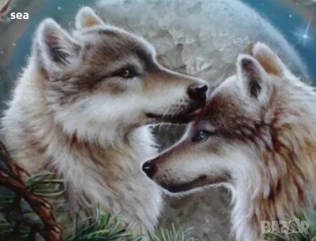 Диамантен гоблен 40/50 см Вълци